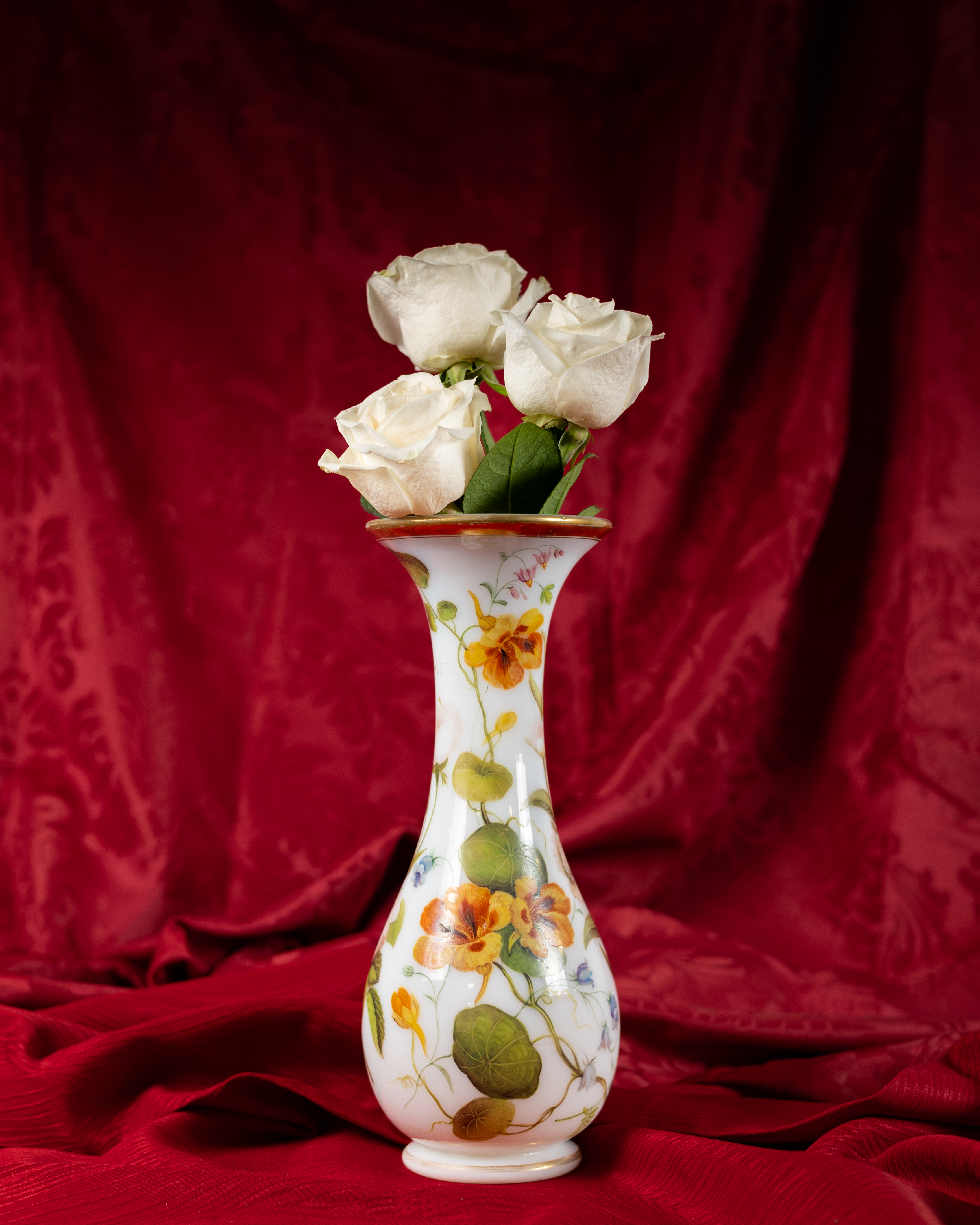1 Beurrier & 4 raviers ROSE DE FRANCE FLEURS ARCOPAL 5492 Blanc