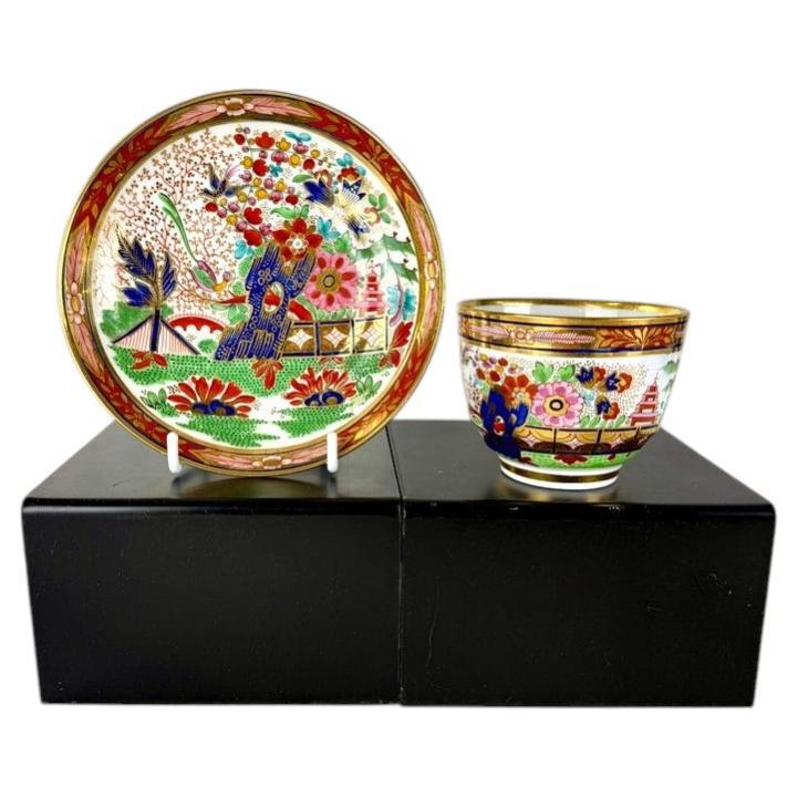 工芸品 Worcester Cup&Saucer? Worcester Porcelain Fence Pattern Cup and Saucer Hand Painted 1820